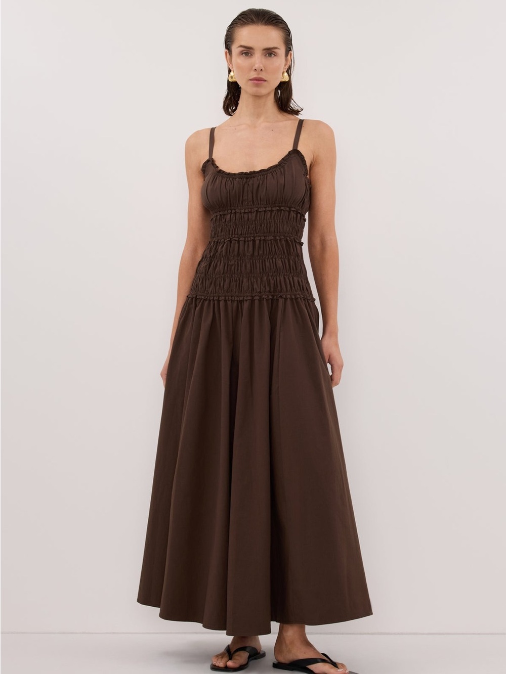 NWT dissh Toby cotton dress in bitter choc - us 6